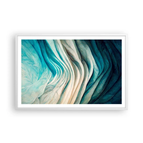 Plakat i hvid ramme - Blå umættelighed - 91x61 cm