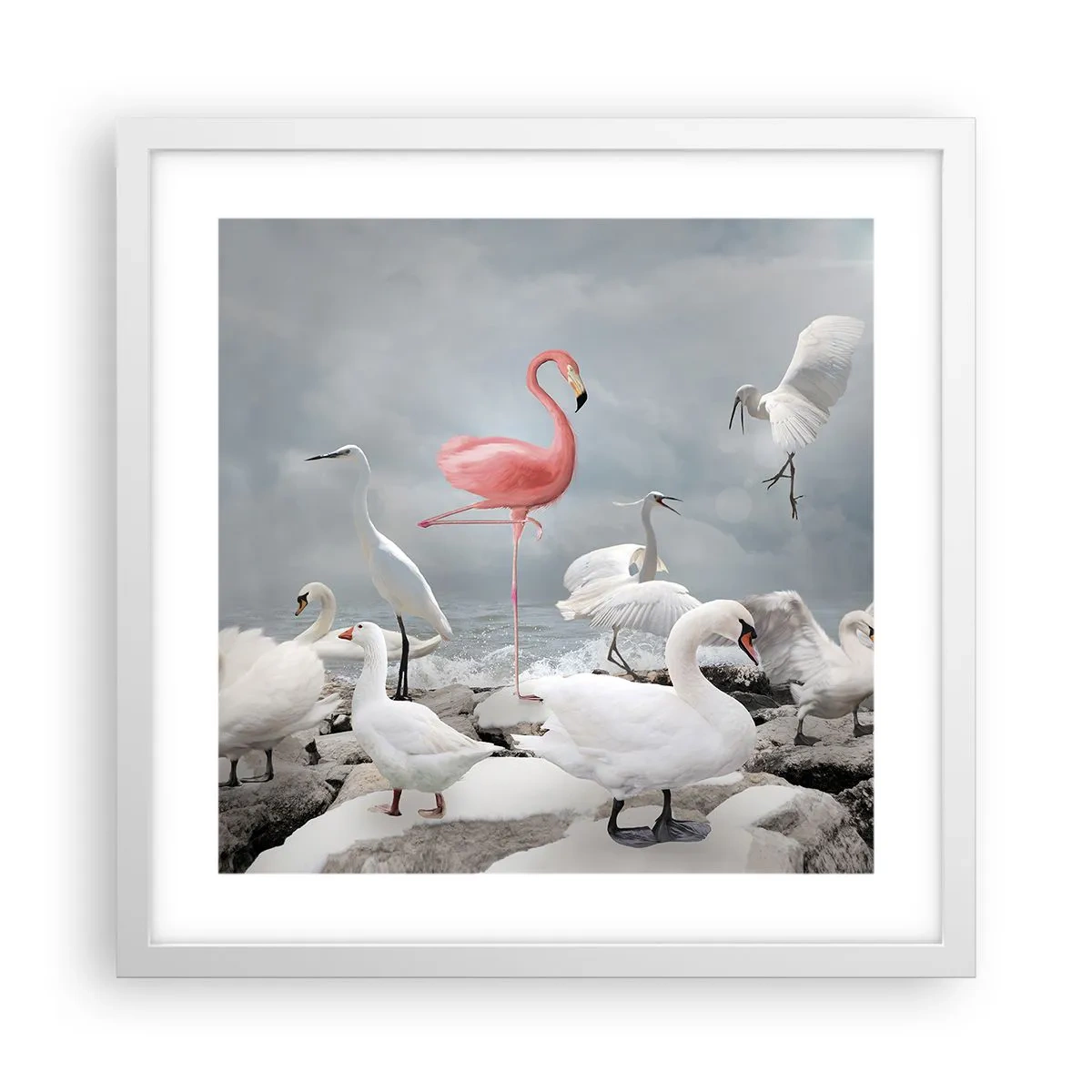 Plakat i hvid ramme - Hvor kommer jeg fra? - 40x40 cm