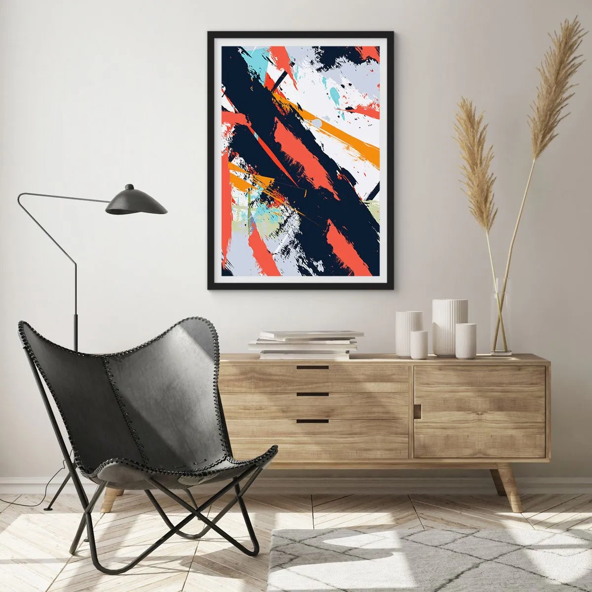 Plakat i sort ramme - Dynamisk sammensætning - 40x50 cm