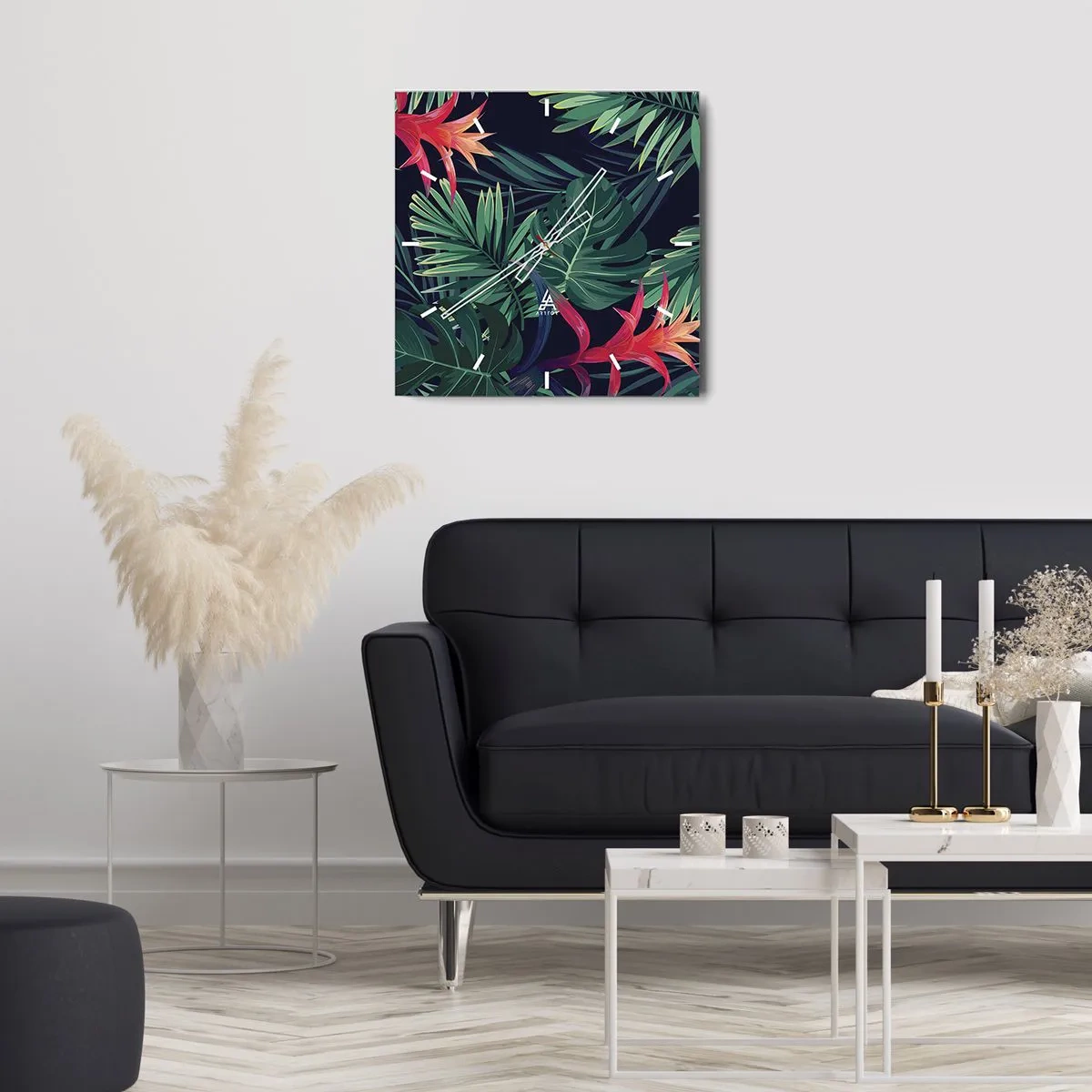 Vægur, Uret - Brænd i grønt - 40x40 cm