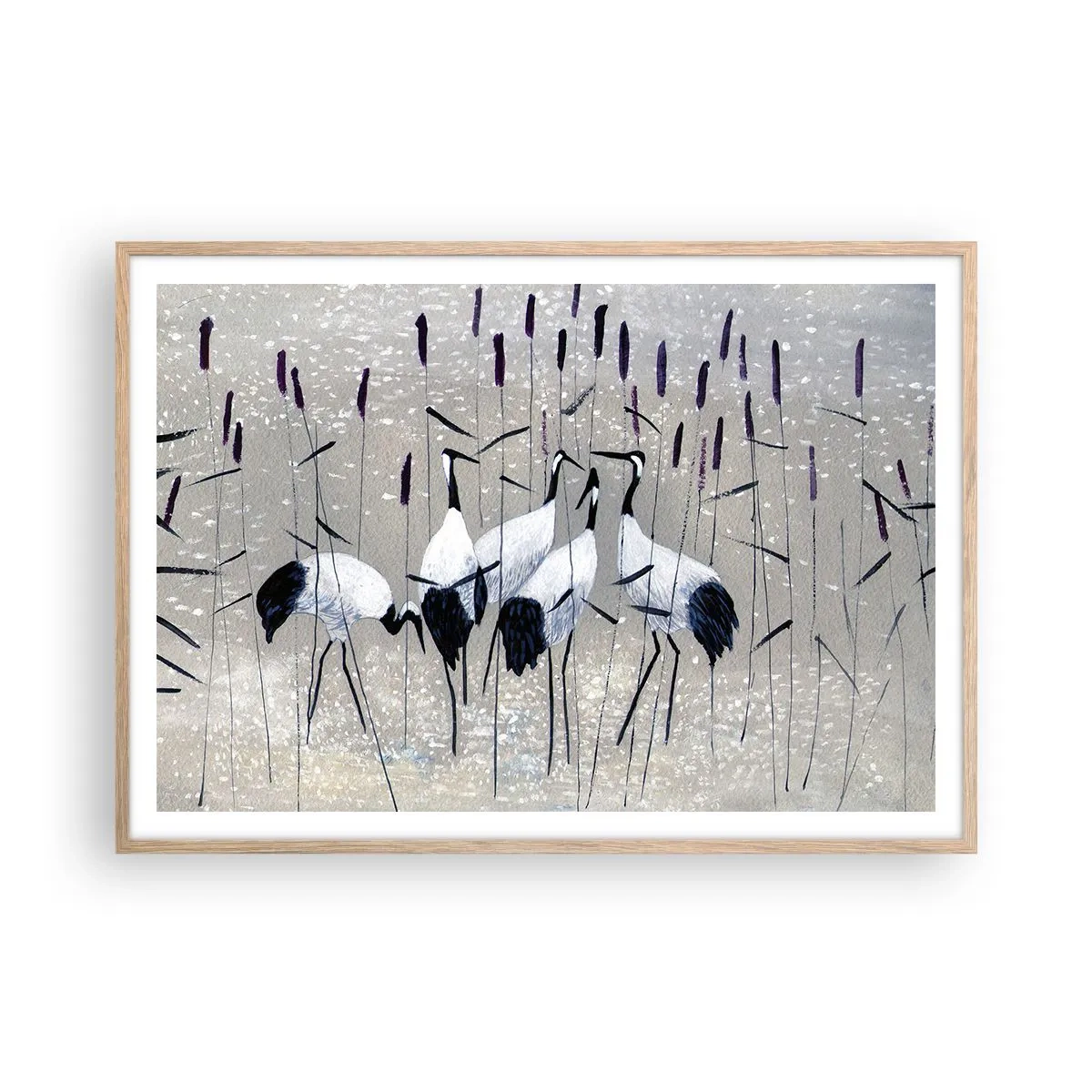Plakat i ramme af lyst egetræ - Blandt sine egne - 100x70 cm
