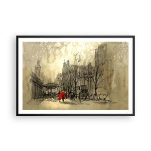 Plakat i sort ramme - En date i London-tågen  - 91x61 cm