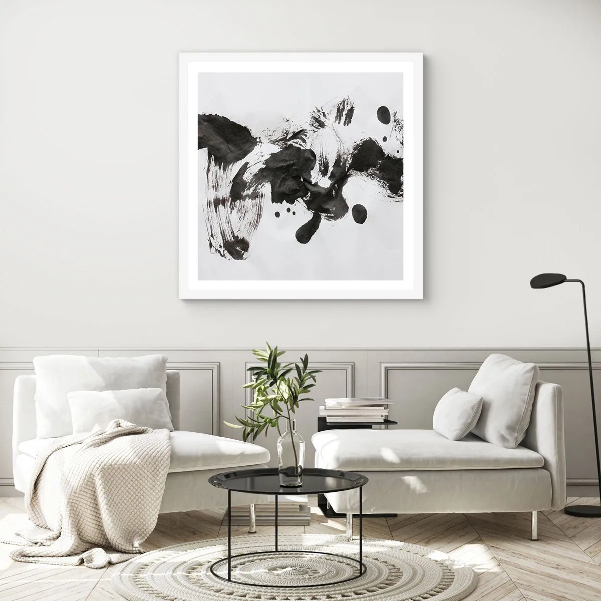 Plakat i hvid ramme - En metode i galskaben? - 60x60 cm