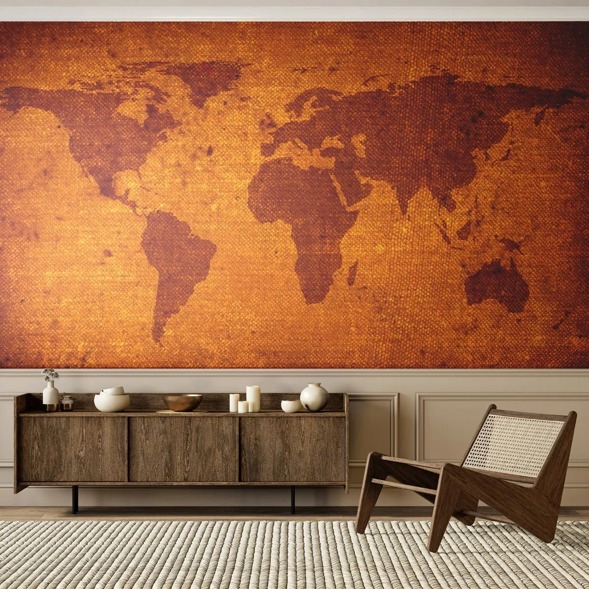 Fototapet Standard Eco - Invitation til en rejse - Verdenskort, Kontinenter, Rejser - 350x256 cm