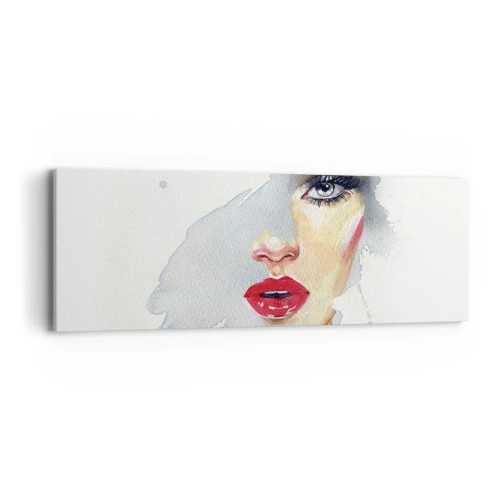 Lærredstryk - Billede på lærred - Refleksion i en vanddråbe - 90x30 cm