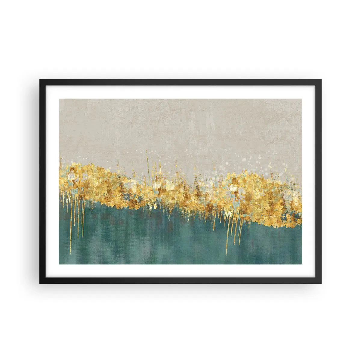 Plakat i sort ramme - Den gyldne grænse - 70x50 cm