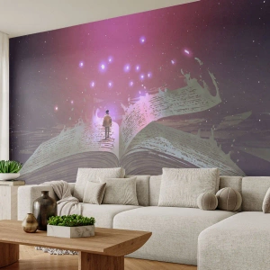 Fototapet på mål Premium Canvas - En invitation til en anden verden - læs den! - Grafik, Abstraktion, Stykke