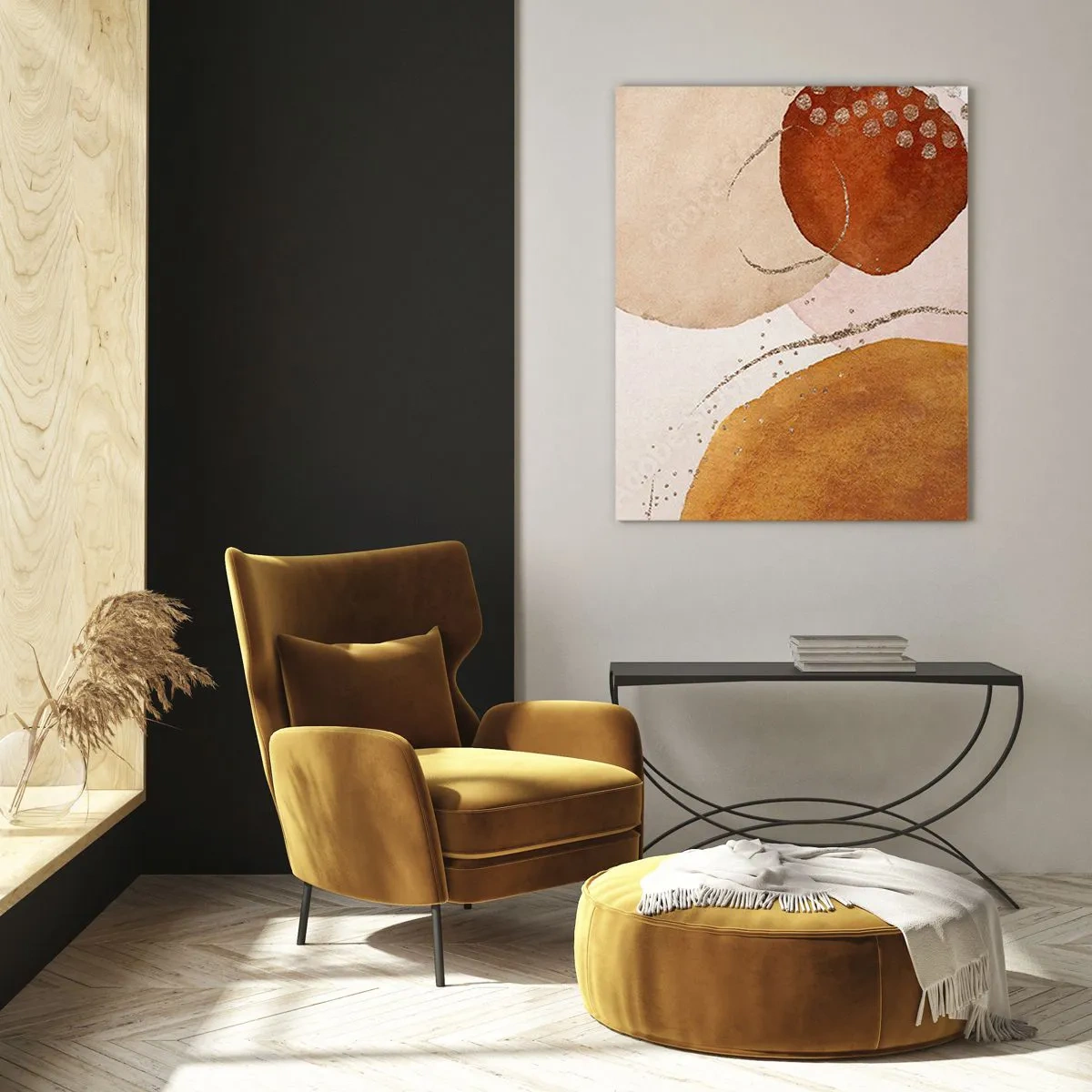 Billede på glas - Rundhed og bevægelse - 50x70 cm