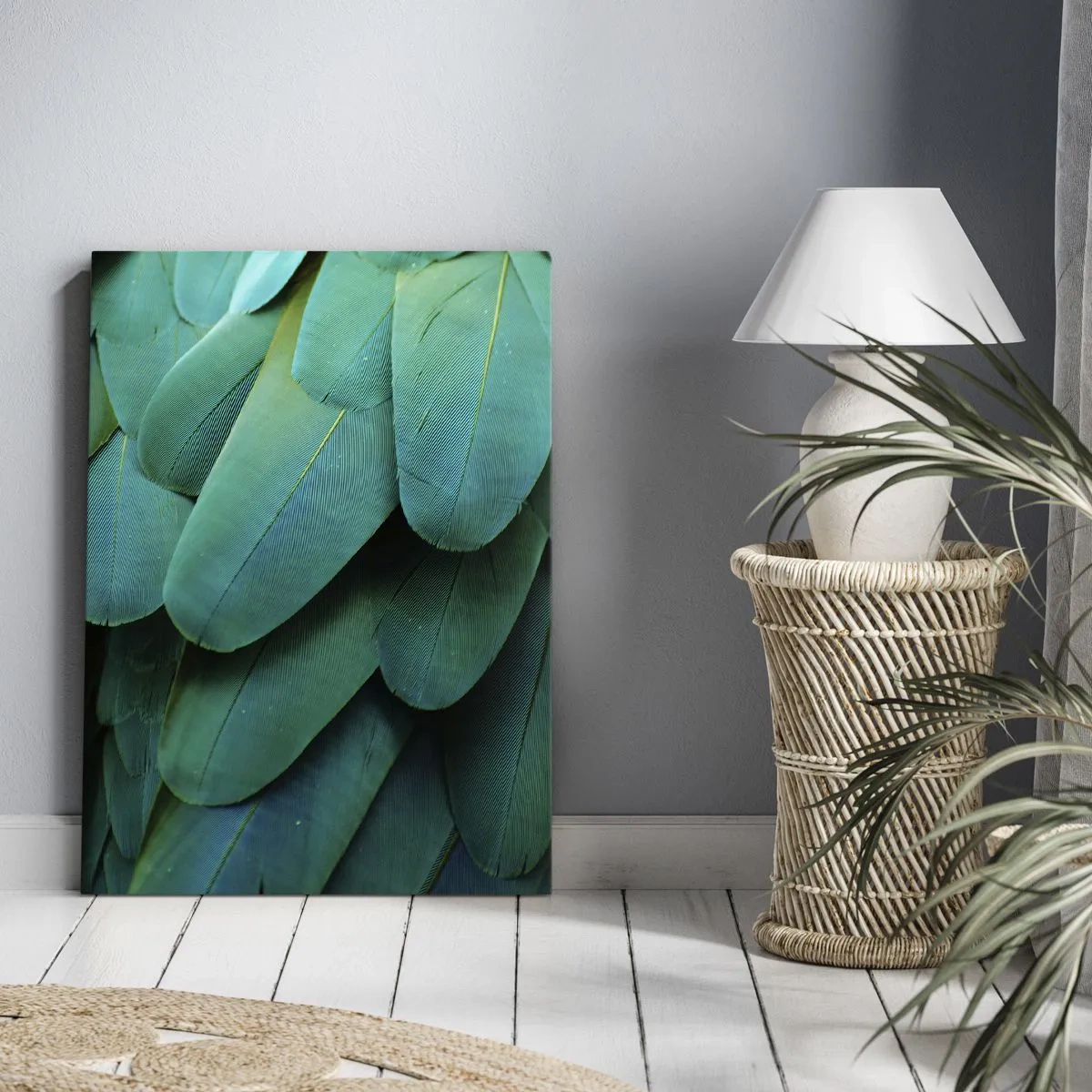 Lærredstryk - Billede på lærred - Papegøjenaturens præcision - 65x120 cm