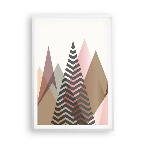 Plakat i hvid ramme - Pyramide udsigt - 70x100 cm