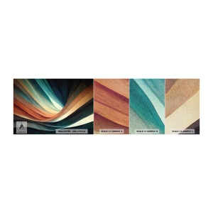 Prøve Fototapet Premium Canvas - Vævet af farver - Stykke, Abstraktion, Linjer - 100x30 cm