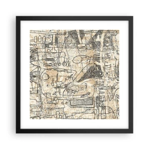 Plakat i sort ramme - Venter på at blive afkodet - 40x40 cm