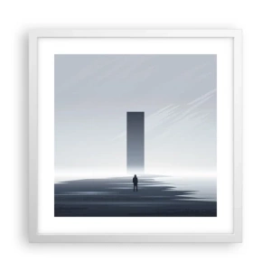 Plakat i hvid ramme - Mulighed eller trussel? - 40x40 cm