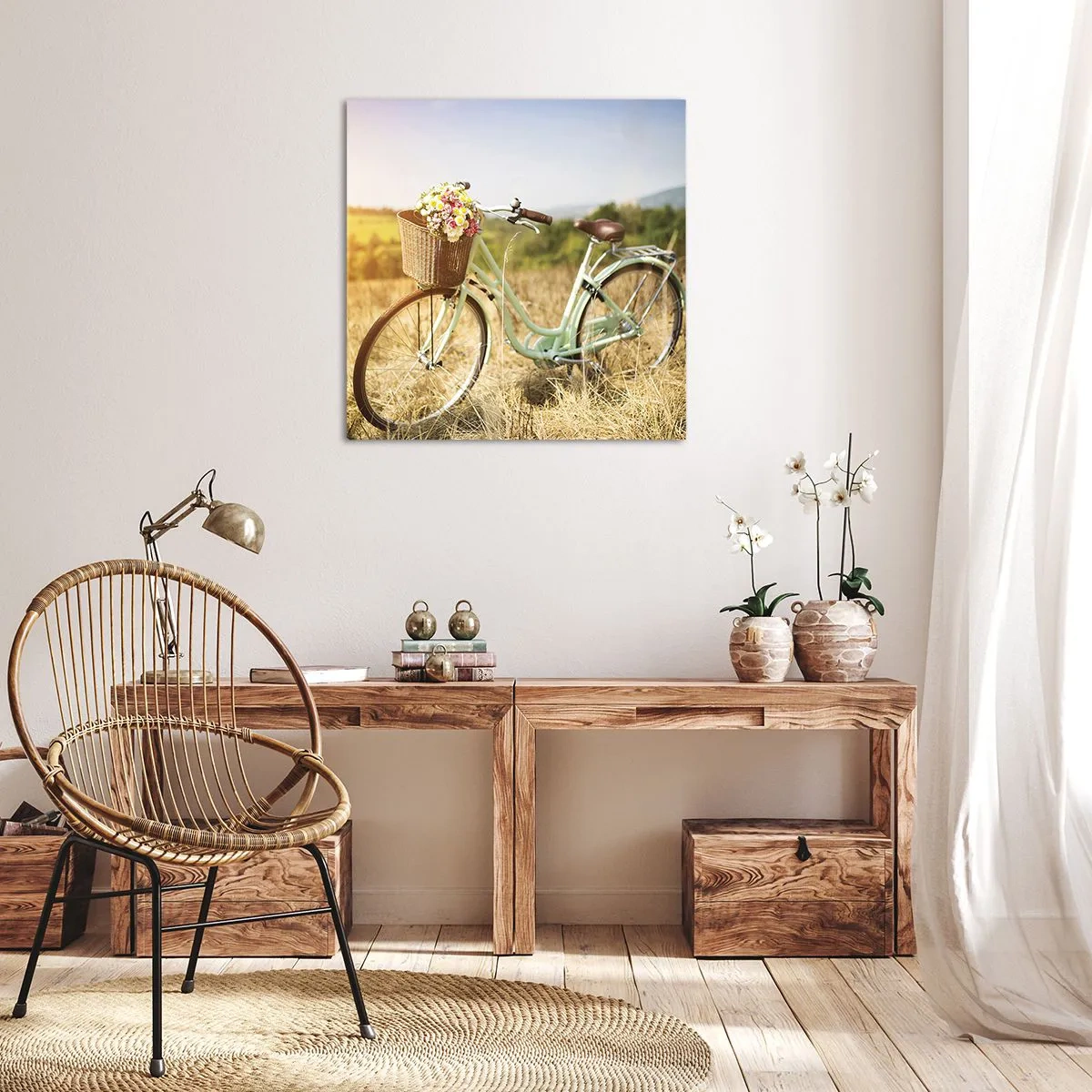 Lærredstryk - Billede på lærred - Jeg bliver her et stykke tid - 50x50 cm