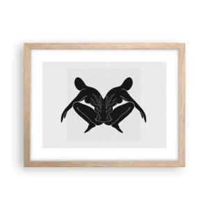 Plakat i ramme af lyst egetræ - En delt sjæl - 40x30 cm