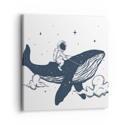 Lærredstryk - Billede på lærred - Et kosmisk eventyr - 40x40 cm