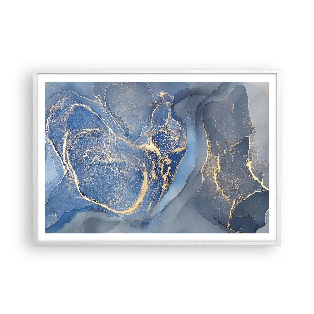 Plakat i hvid ramme - Guldstøv - 100x70 cm