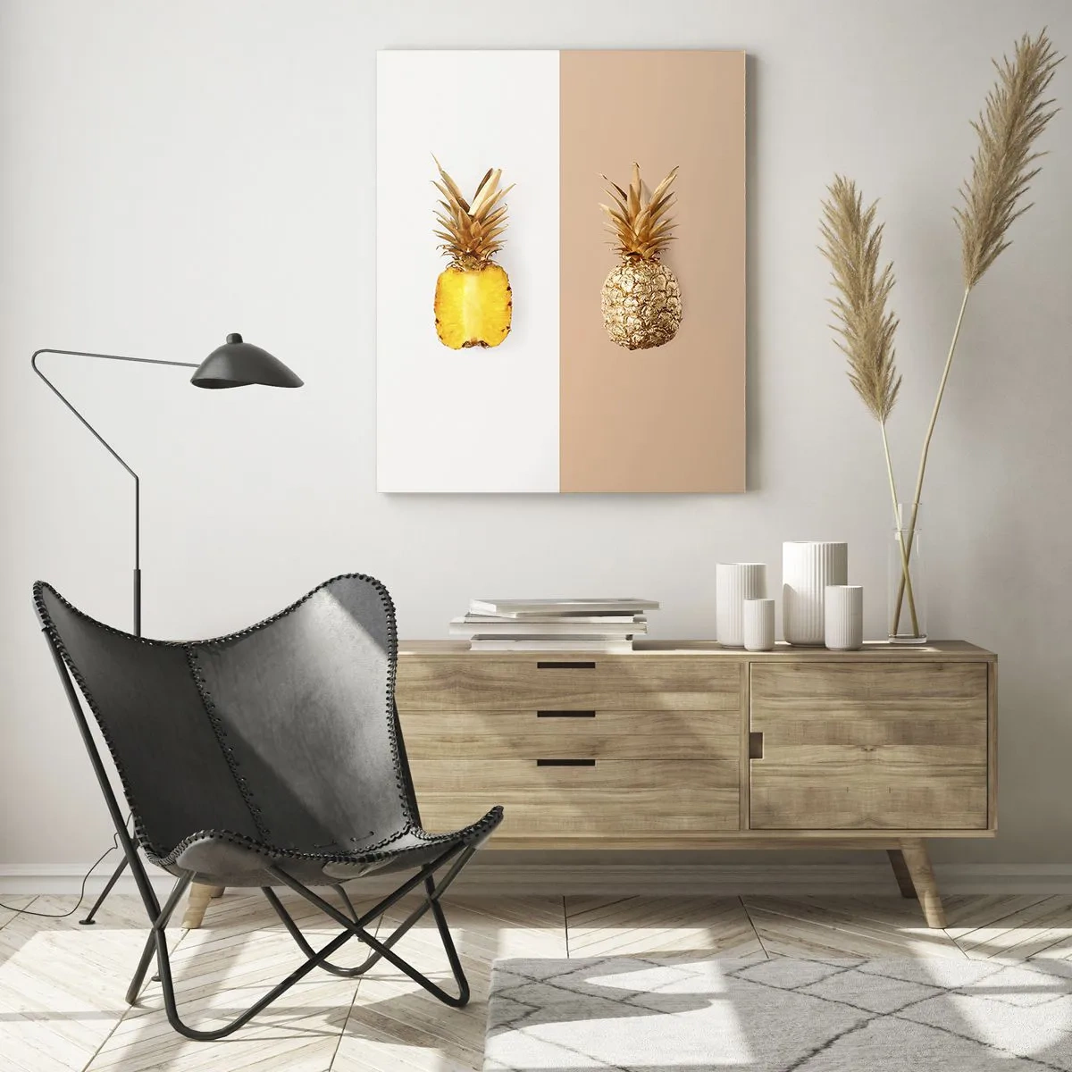 Billede på glas - Ananas til os - 70x100 cm