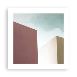 Plakat - Geometri af en solrig sommer - 40x40 cm