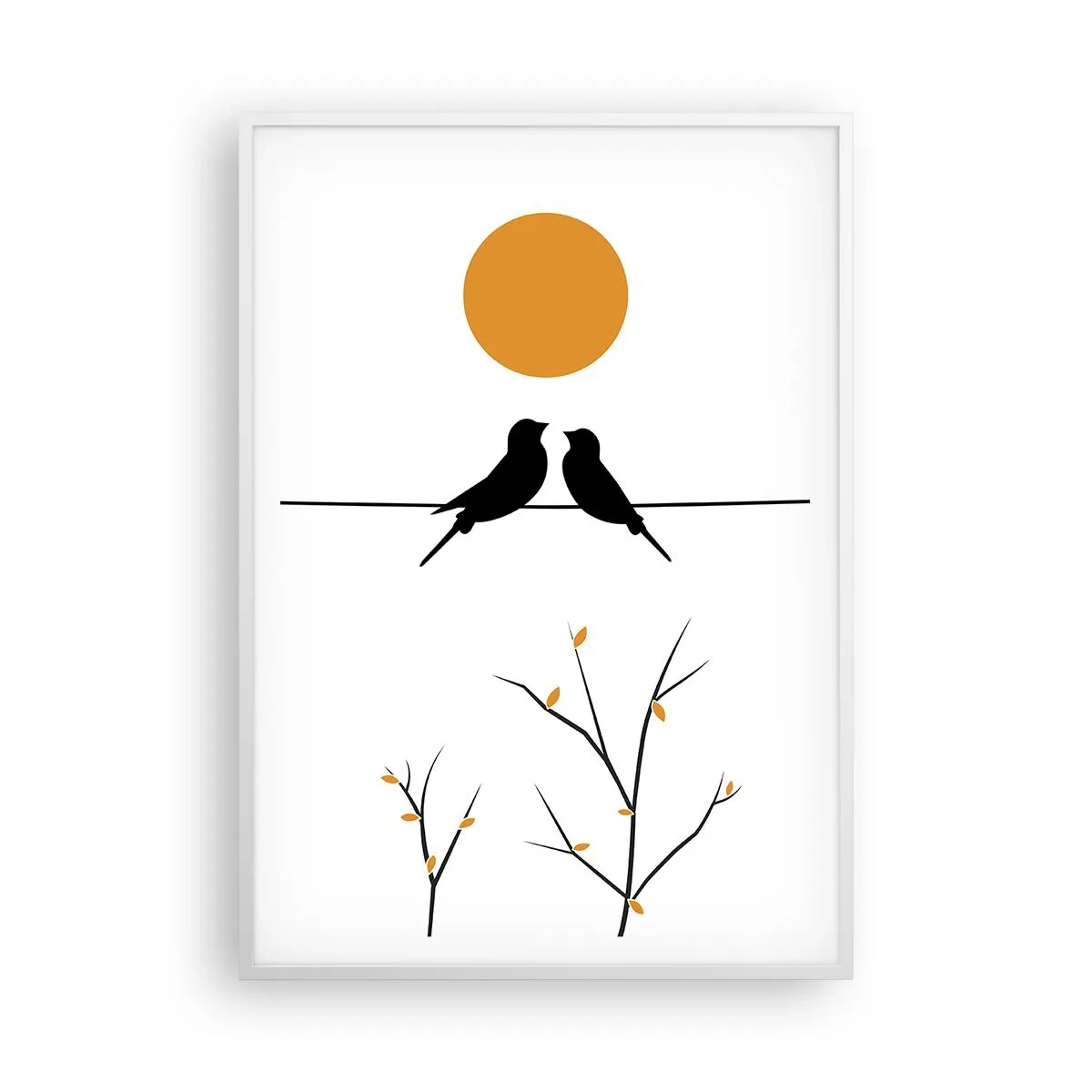 Plakat i hvid ramme - Nattergal - 70x100 cm