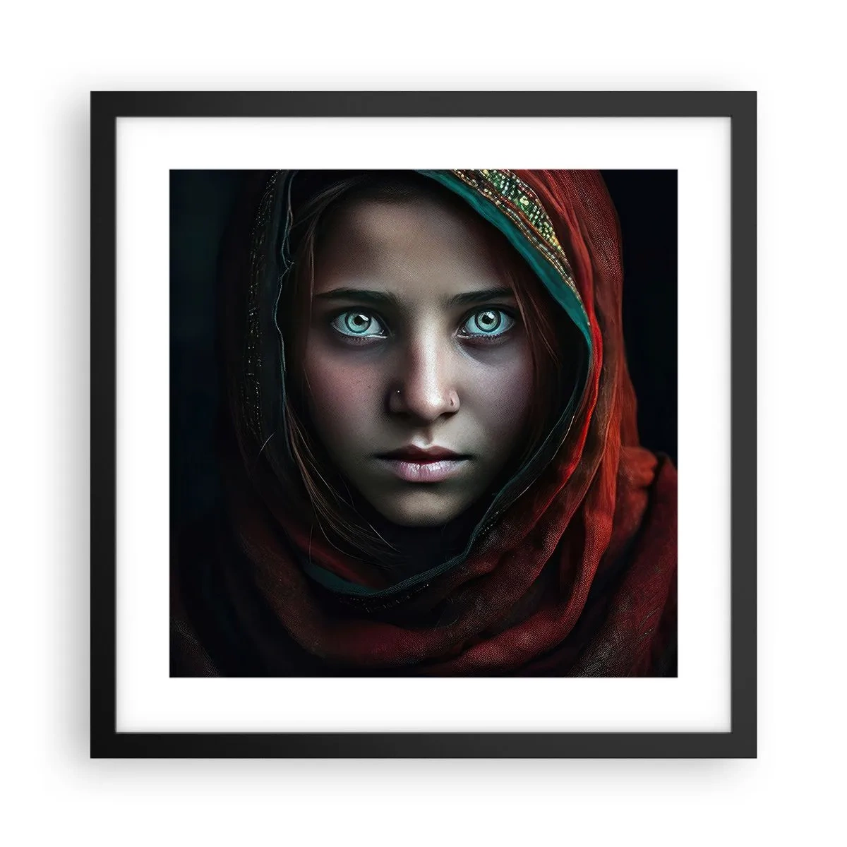 Plakat i sort ramme - Østens prinsesse - 40x40 cm