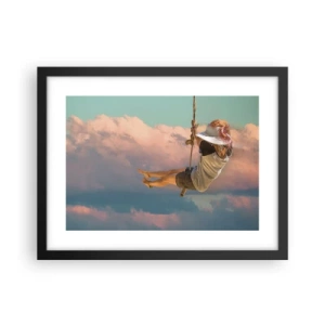 Plakat i sort ramme - Sjov i skyerne - 40x30 cm