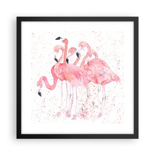 Plakat i sort ramme - Lyserød ansambl - 40x40 cm