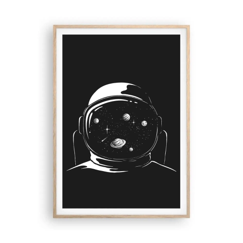 Plakat i ramme af lyst egetræ - Flot udsigt - 70x100 cm