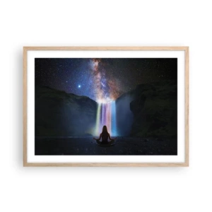 Plakat i ramme af lyst egetræ - Absolut harmoni - 70x50 cm