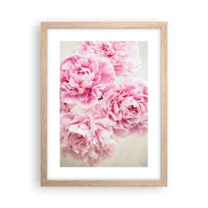 Plakat i ramme af lyst egetræ - I lyserød glamour - 30x40 cm