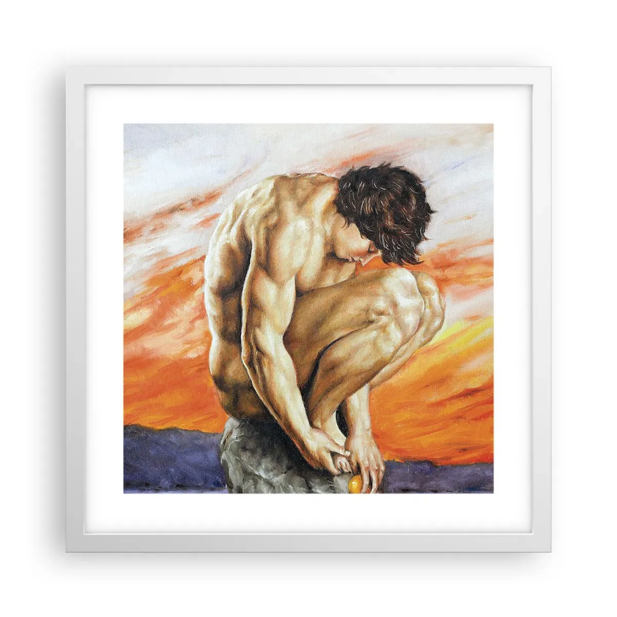 Plakat i hvid ramme - Sænket i sig selv - 40x40 cm