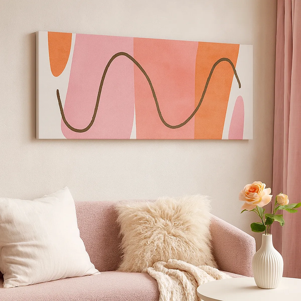 Lærredstryk - Billede på lærred - Formernes blide bevægelse - 30x30 cm