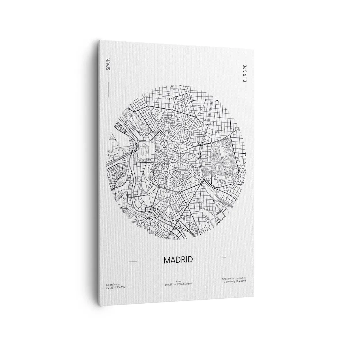 Lærredstryk - Billede på lærred - Madrids anatomi - 80x120 cm