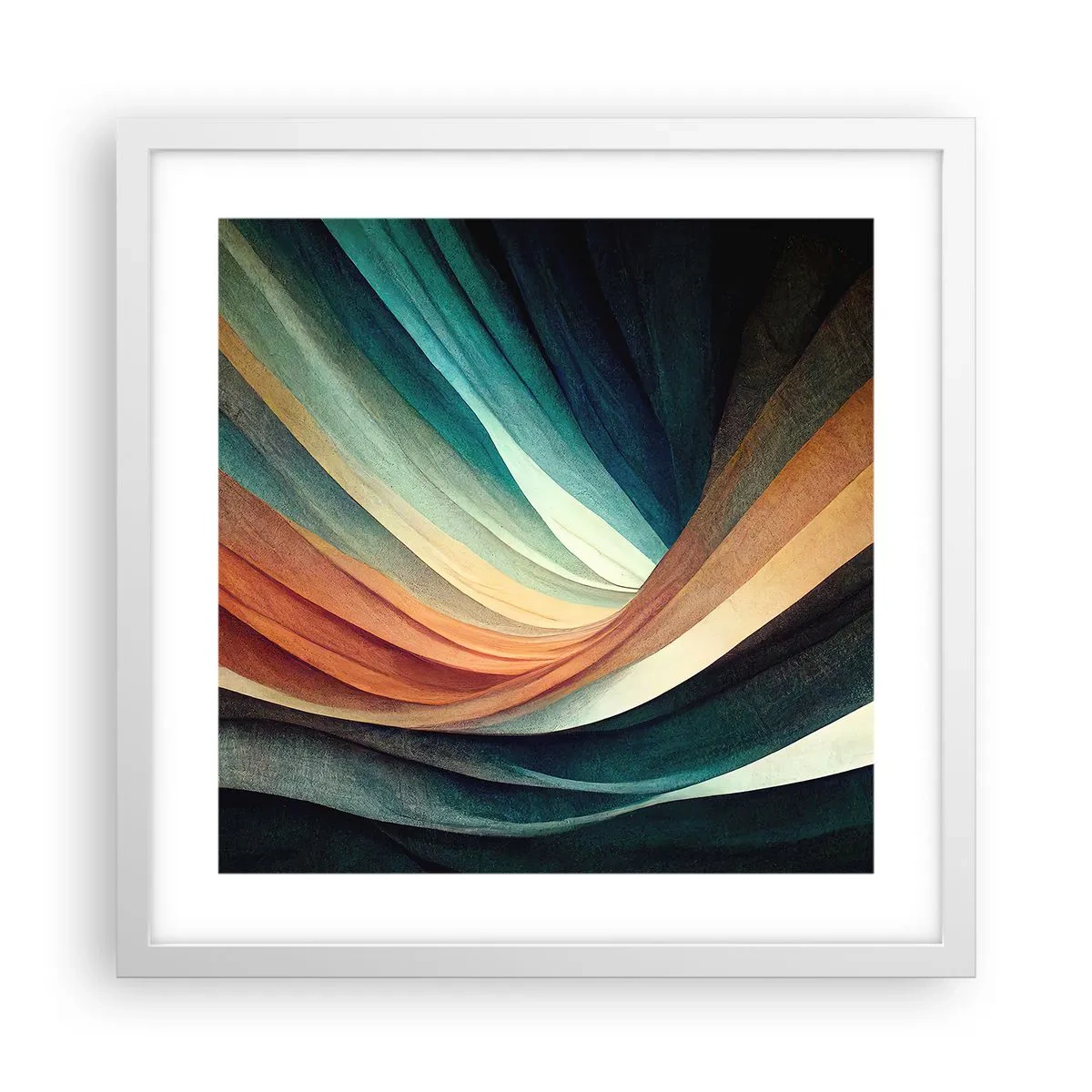 Plakat i hvid ramme - Vævet af farver - 40x40 cm