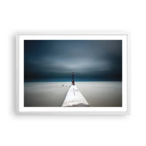 Plakat i hvid ramme - At møde det uendelige - 70x50 cm