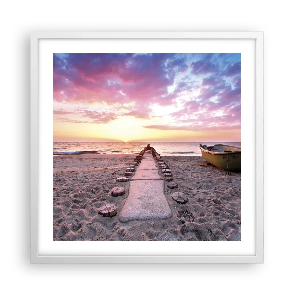 Plakat i hvid ramme - Et øjeblik med en dybtgående oplevelse - 50x50 cm