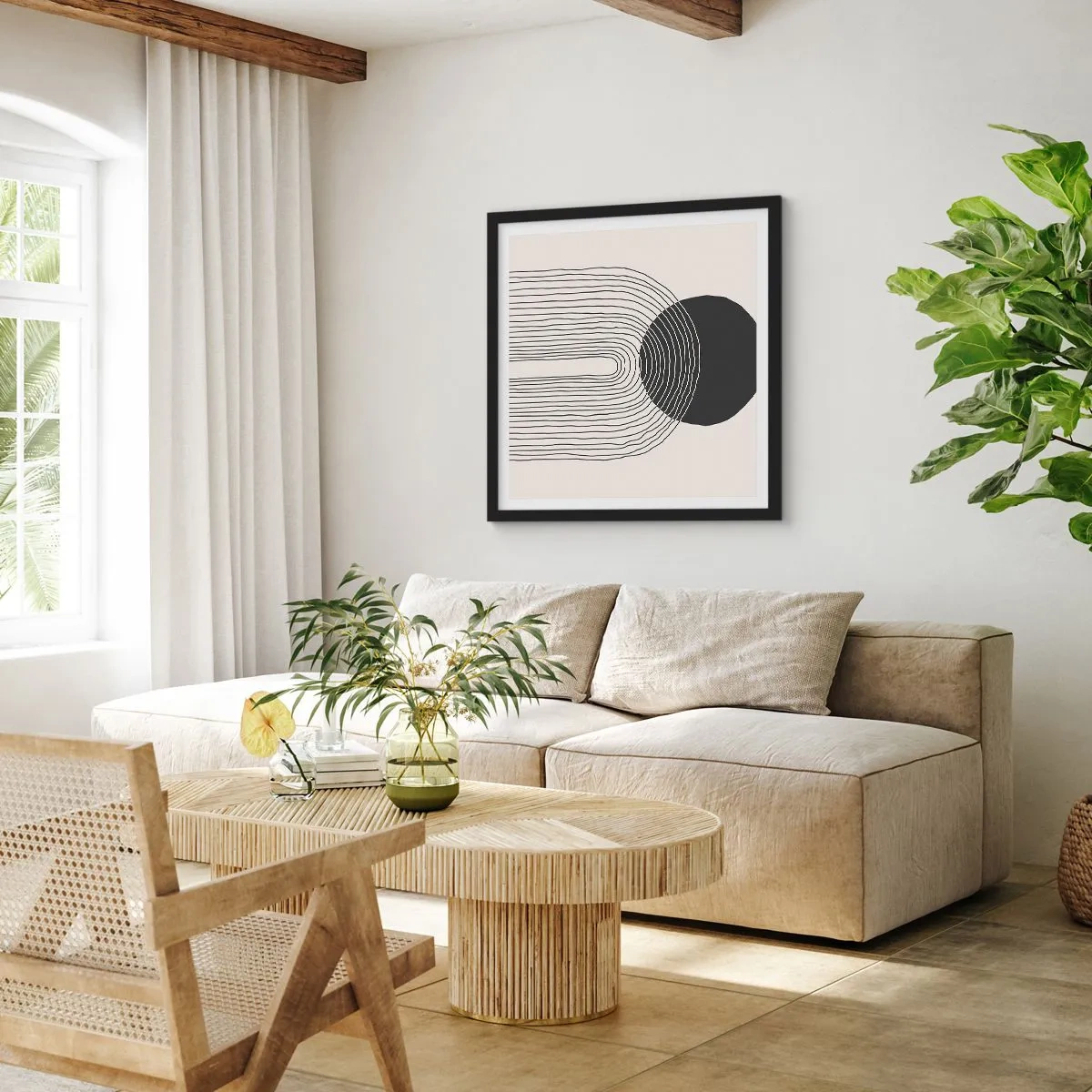 Plakat i sort ramme - Rystende og selvsikker - 40x40 cm