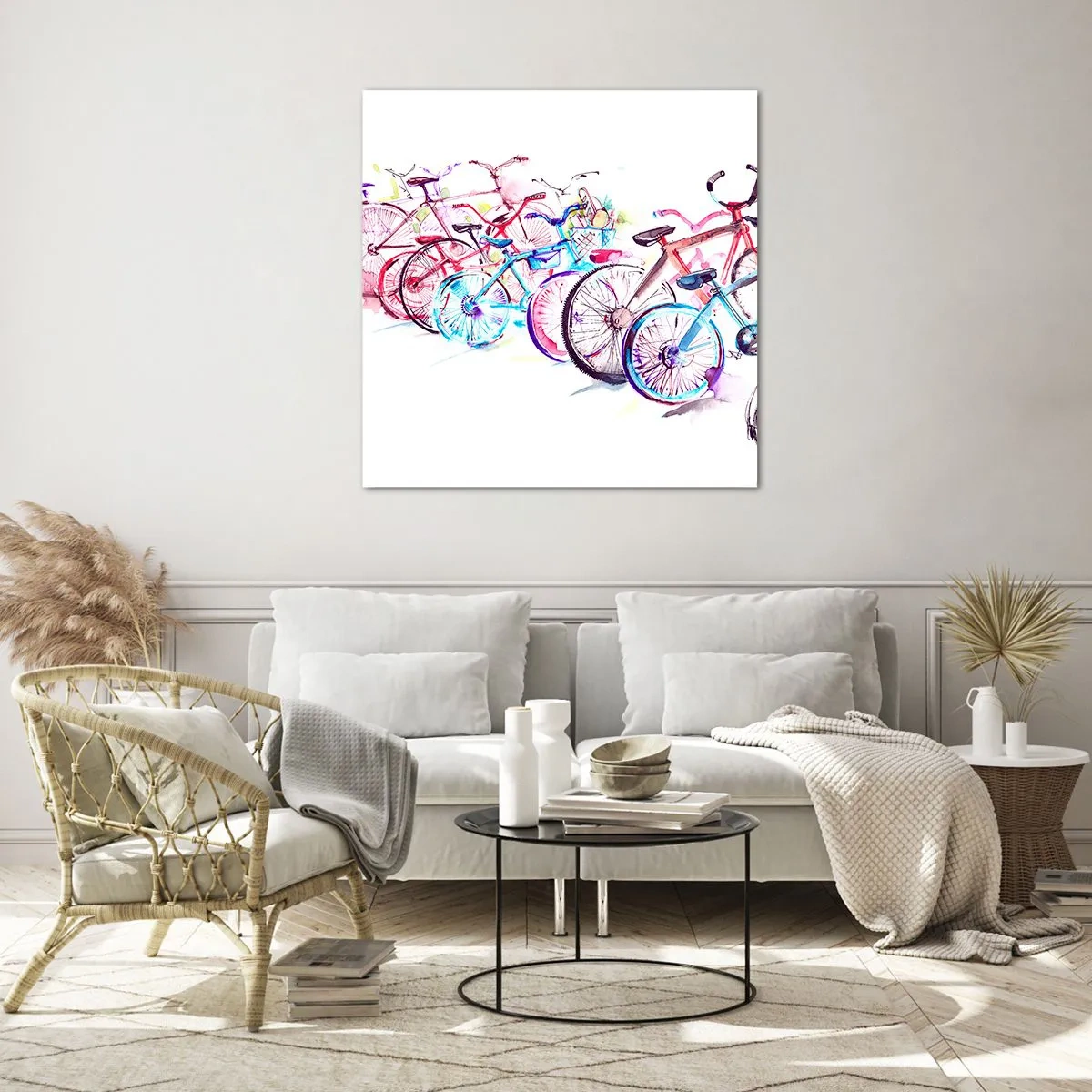 Billede på glas - Antimoto klubmøde - 60x60 cm