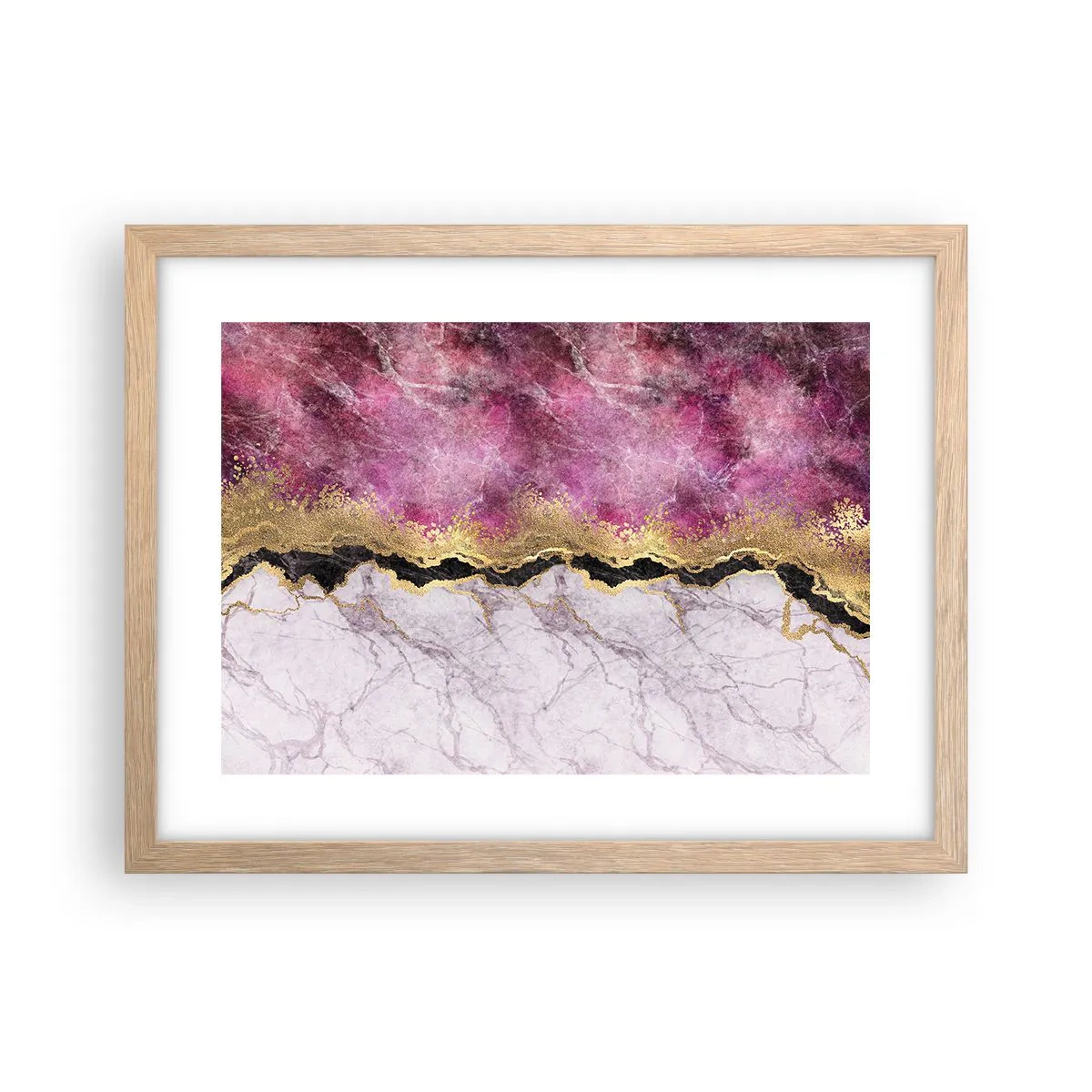 Plakat i ramme af lyst egetræ - På grænsen - 40x30 cm