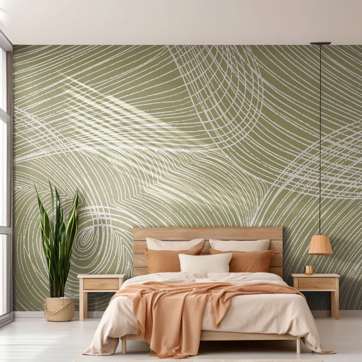 Fototapet på mål Premium Sand - Indviklet abstraktion i hvidt - Boho, Minimalisme, Stykke