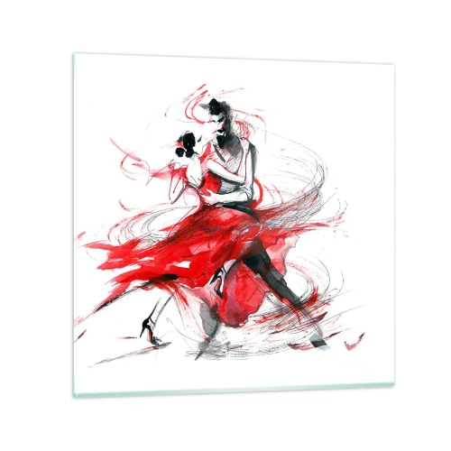 Billede på glas - Tango - passionens rytme - 70x70 cm