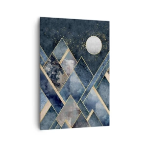 Lærredstryk - Billede på lærred - Geometrisk landskab - 70x100 cm