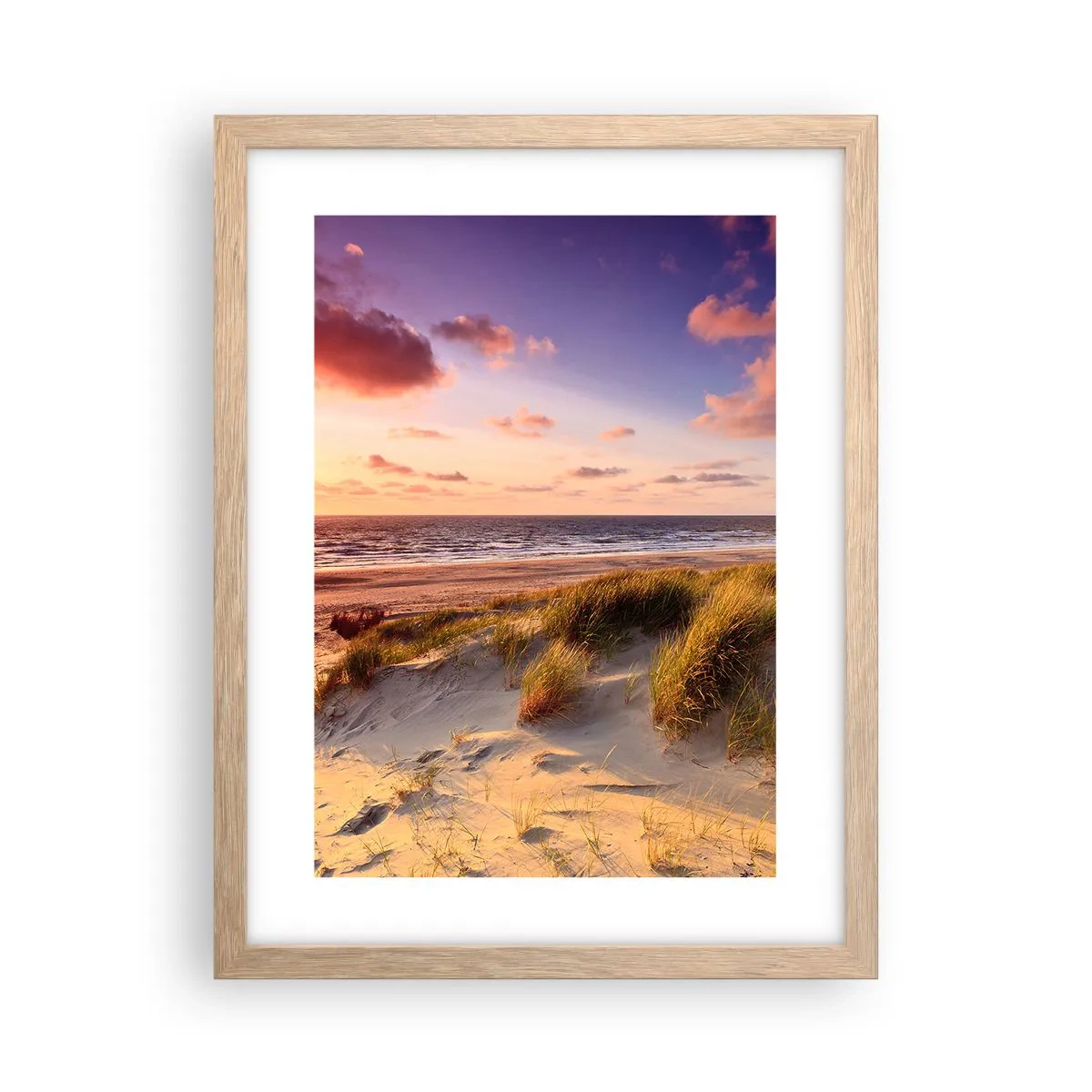 Plakat i ramme af lyst egetræ - Luften dufter allerede af sommer - 30x40 cm