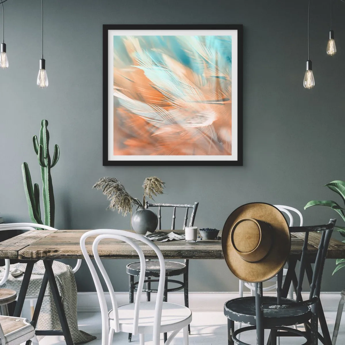 Plakat i sort ramme - I mildhedens land - 50x50 cm