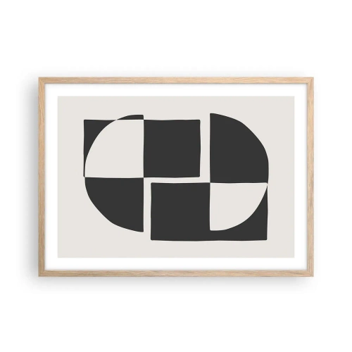 Plakat i ramme af lyst egetræ - Antitese - syntese - 70x50 cm