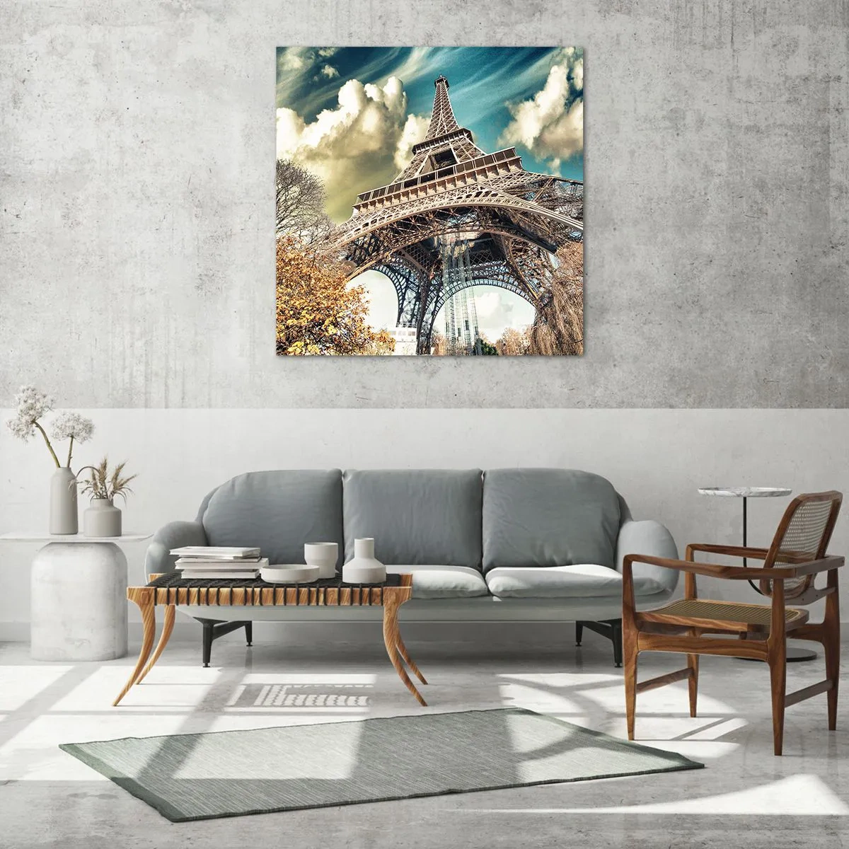 Billede på glas - Og i efteråret i Paris... - 50x50 cm