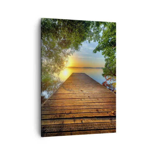 Lærredstryk - Billede på lærred - Tag dig god tid, sæt dig ned - 50x70 cm