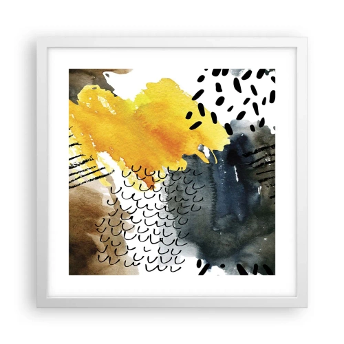 Plakat i hvid ramme - Et møde mellem elementerne - 40x40 cm