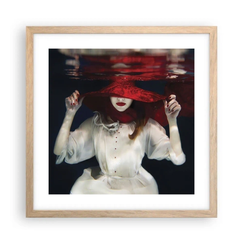 Plakat i ramme af lyst egetræ - Vidunderkvinden - 40x40 cm