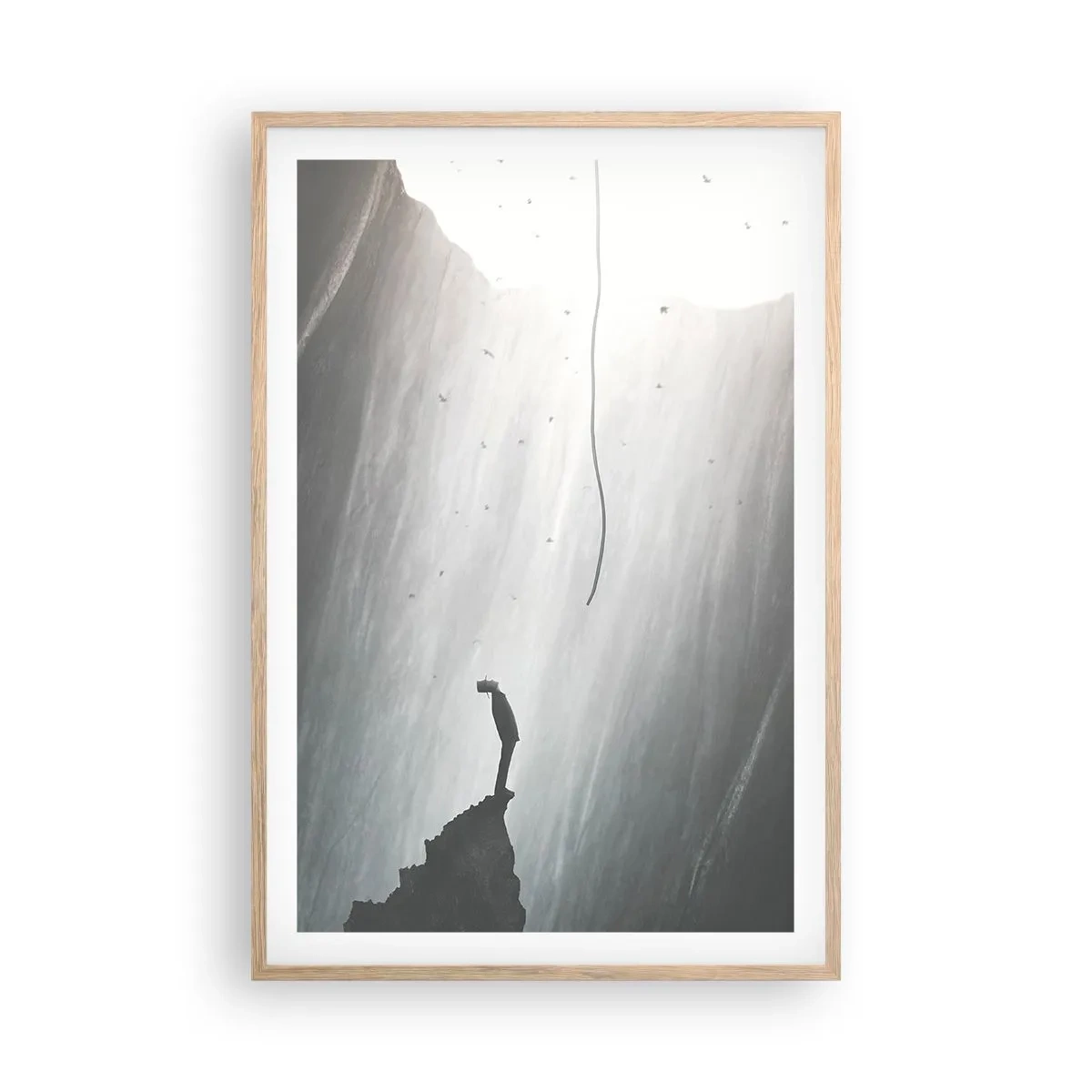 Plakat i ramme af lyst egetræ - Der er altid en vej ud - 61x91 cm